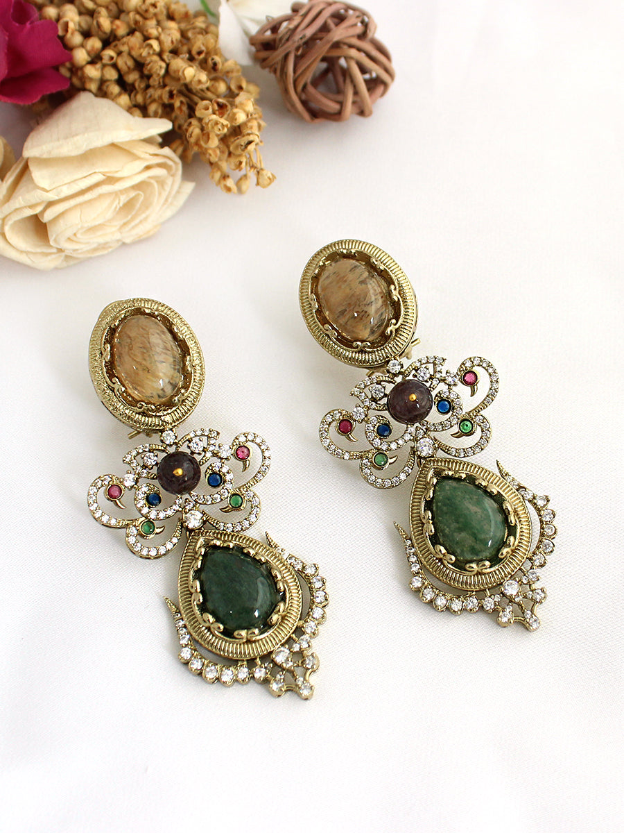 Nayab Long Earrings-Multicolor