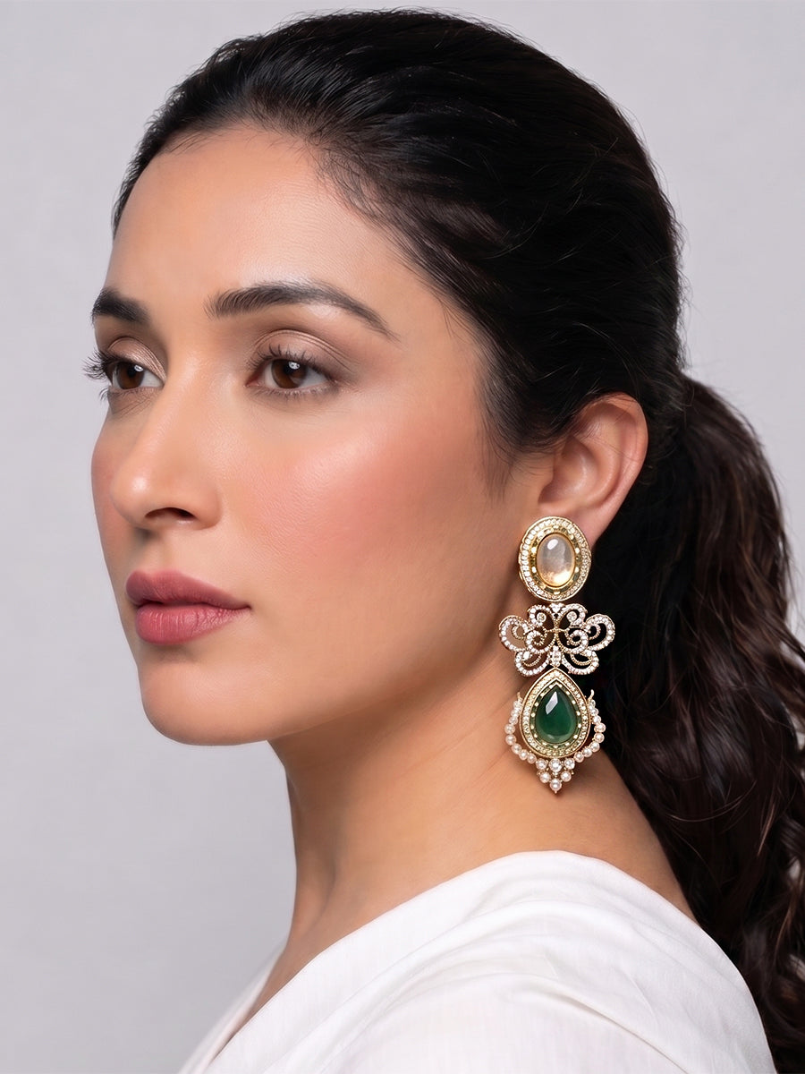 Nayab Long Earrings-Multicolor