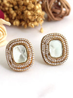 Bela Stud Earrings-White