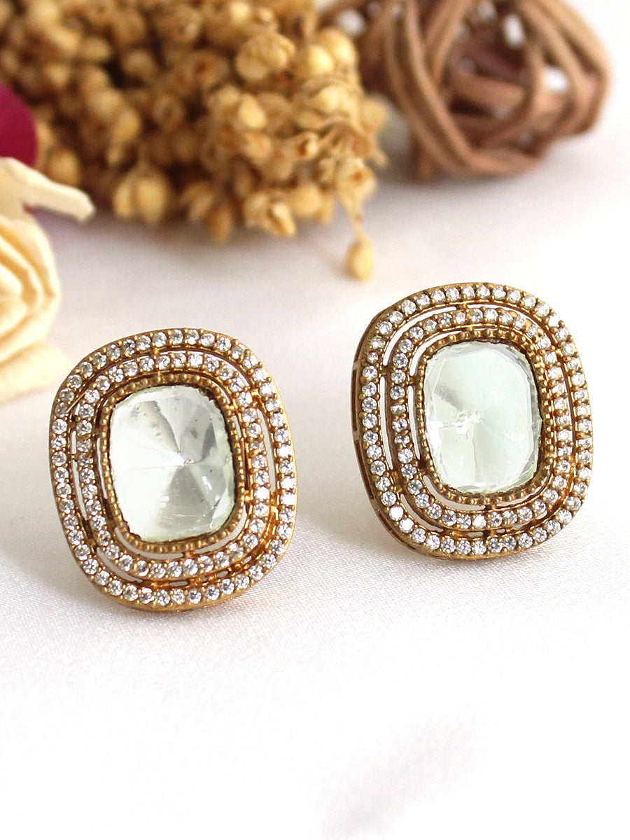 Bela Stud Earrings-White