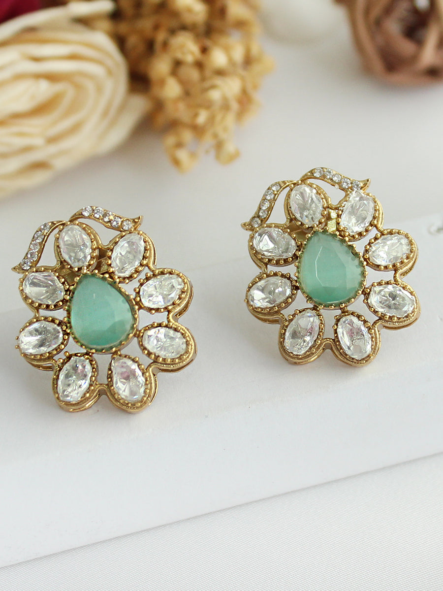 Irika Stud Earrings-Mint Green