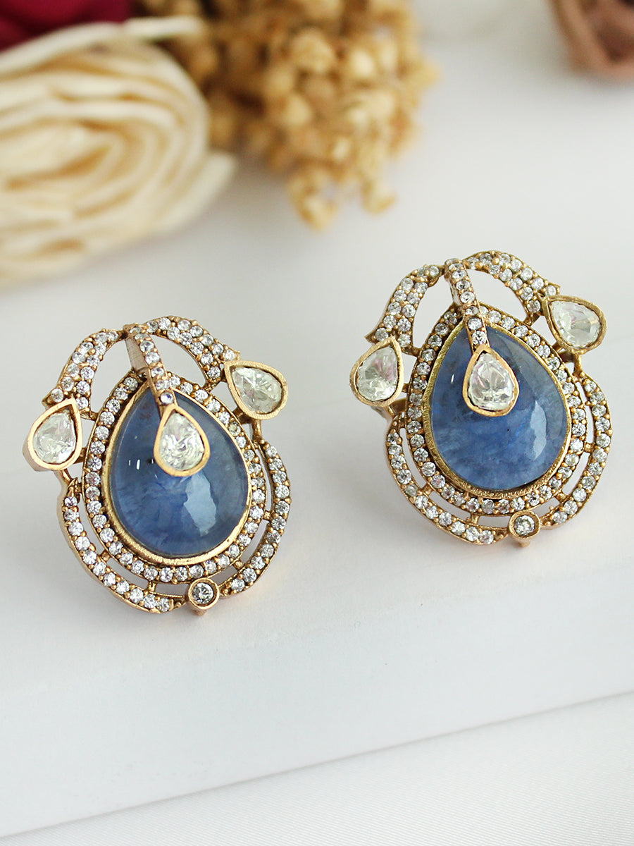 Shanvi Stud Earrings-Blue