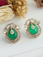 Shanvi Stud Earrings-Green