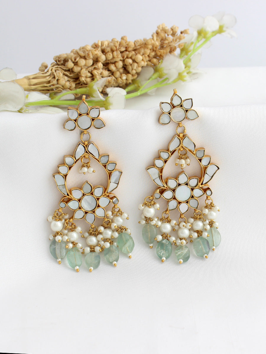 Satvika Dangle Earrings-Mint Green