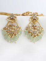 Abhika Chandbali Earrings-Mint Green