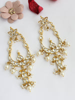 Drishti Chandbali Long Earrings-White