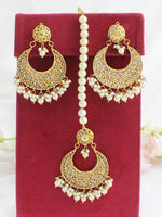 Shirin Earrings & Tikka-Pearl