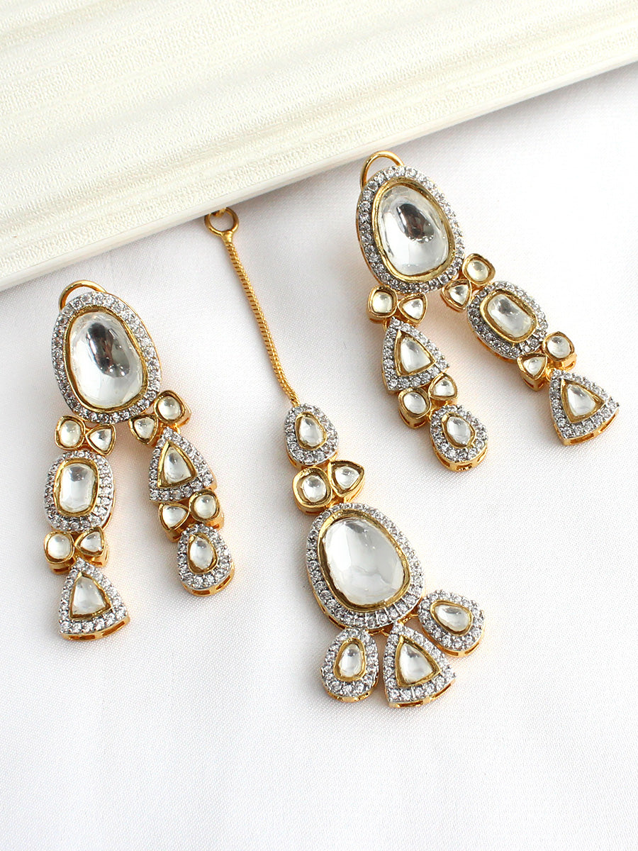 Miraya Earrings & Tikka-Gold