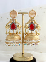 Sreeja Jhumki Earrings-Peach