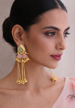 Arnika Long Earrings-Pastel pink