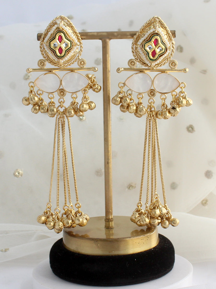 Arnika Long Earrings-Ivory