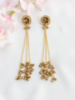 Atishi Long Earrings-White