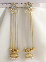 Mayuri Long Jhumki Earrings-MOP