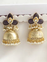 Palakshi Jhumki Earrings-Grey