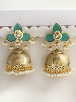 Palakshi Jhumki Earrings-Mint Green