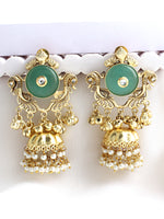Maitri Jhumki Earrings-Mint Green