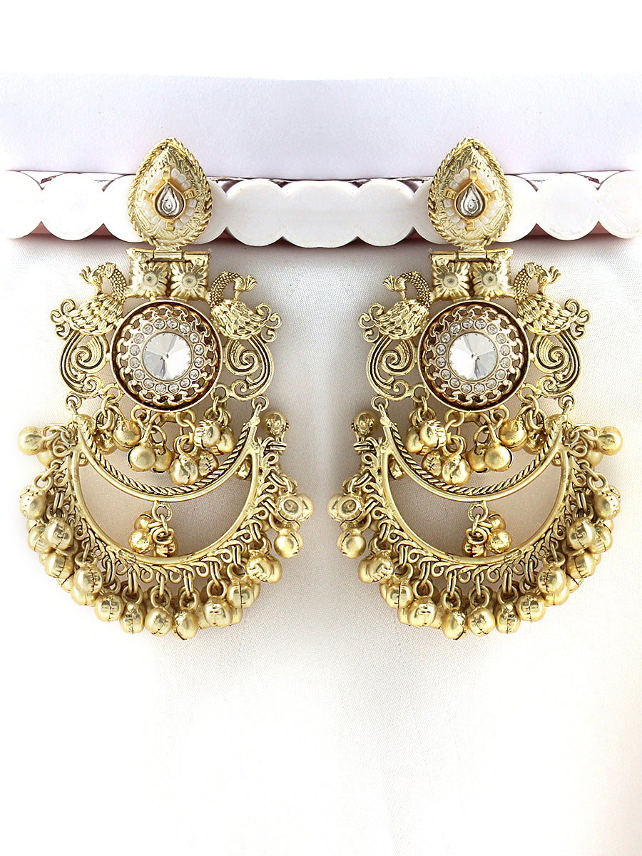 Kritya Long Earrings-Gold
