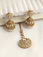 Lavika Earrings & Tikka-Gold