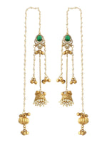 Amaya Long Jhumki Earrings-Green