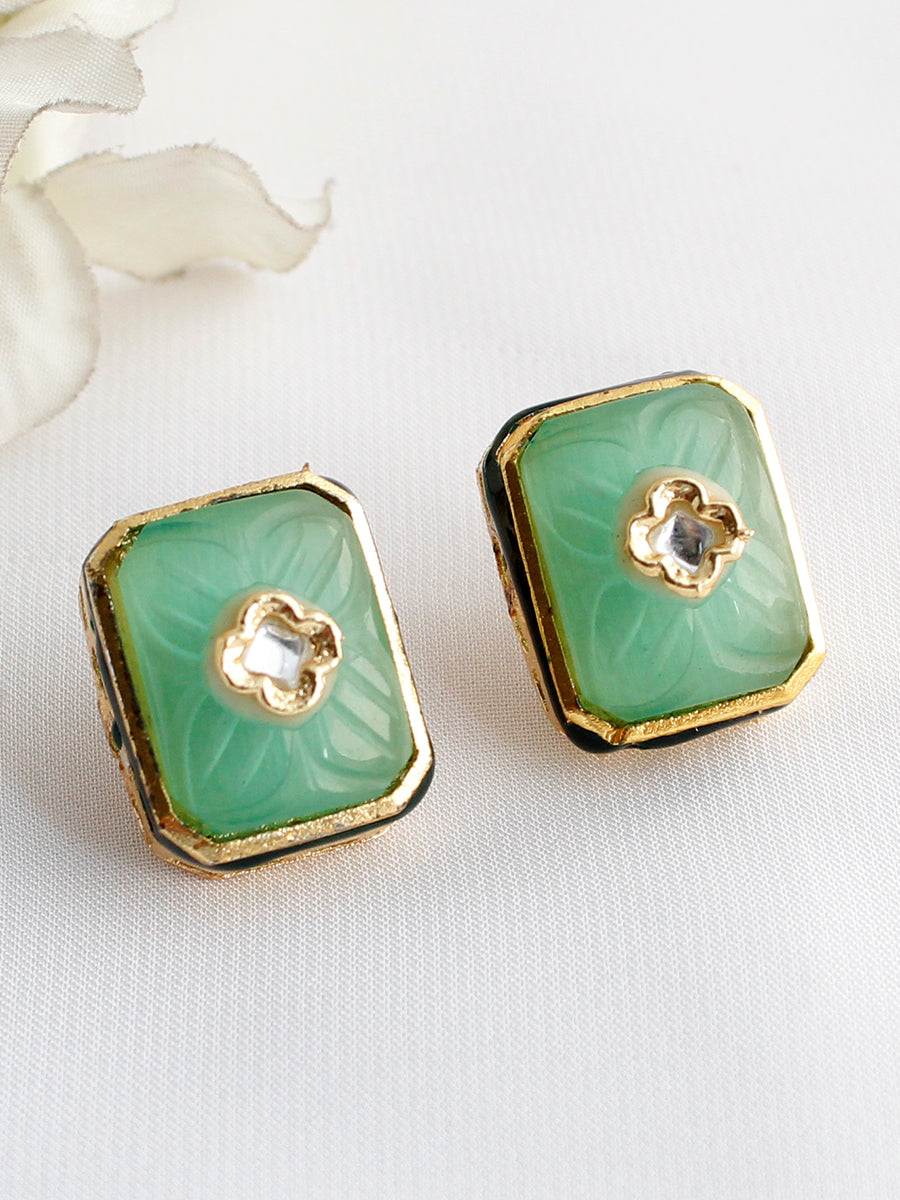 Rivya Stud Earrings-Mint Green
