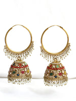 Saavi Jhumki Hoop Earrings-Multicolor