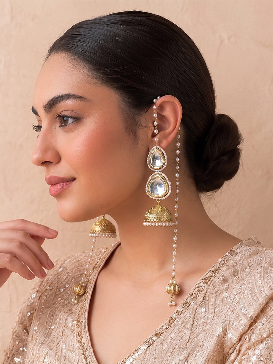 Navira Jhumki Earrings-Gold