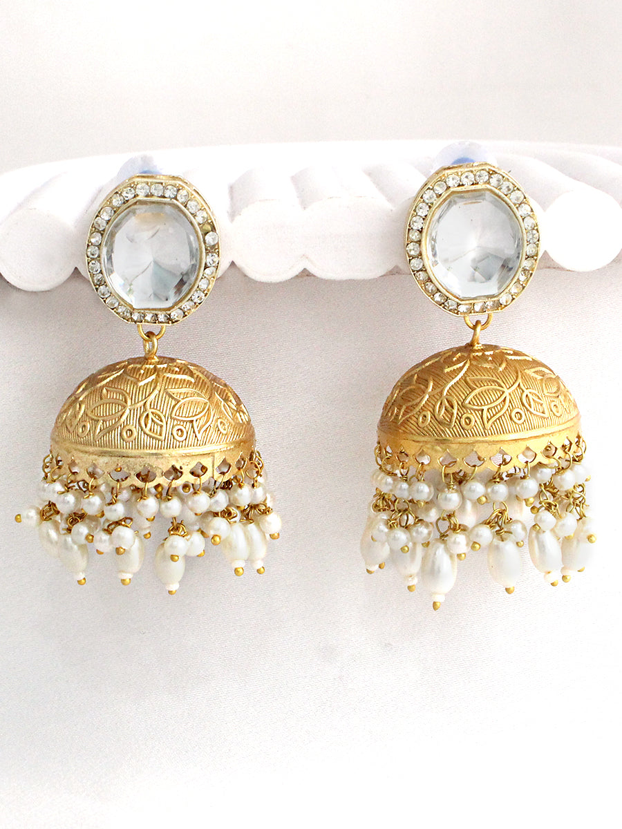 Yamika Jhumki / Jhumka Earrings-Gold
