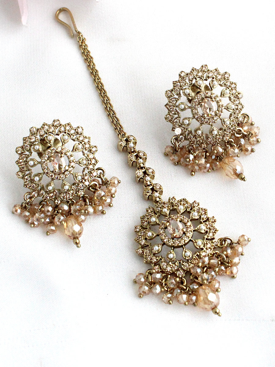 Alina Earrings & Tikka-Gold