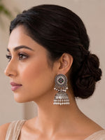 Pranjal Jhumki Earrings-Maroon / Green
