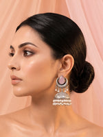Keshini Jhumki Earrings-Pastel Pink