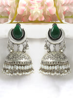 Keshini Jhumki Earrings-Green