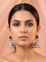 Keshini Jhumki Earrings-Green