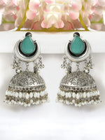 Keshini Jhumki Earrings-Mint Green