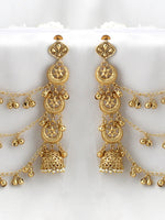 Aakriti Jhumki Earrings with Ear Chain-Gold