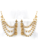 Aakriti Jhumki Earrings with Ear Chain-Gold