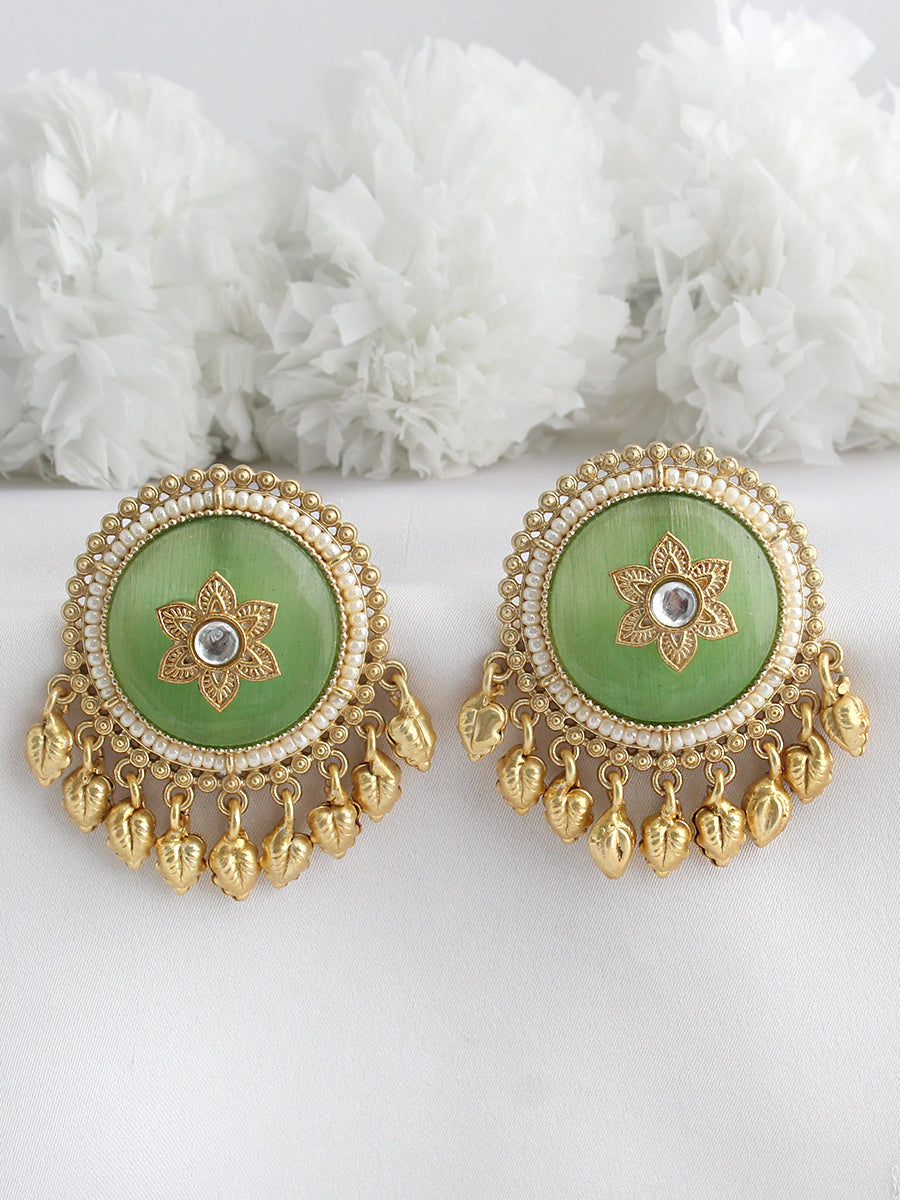 Lipi Stud Earrings-Mint Green