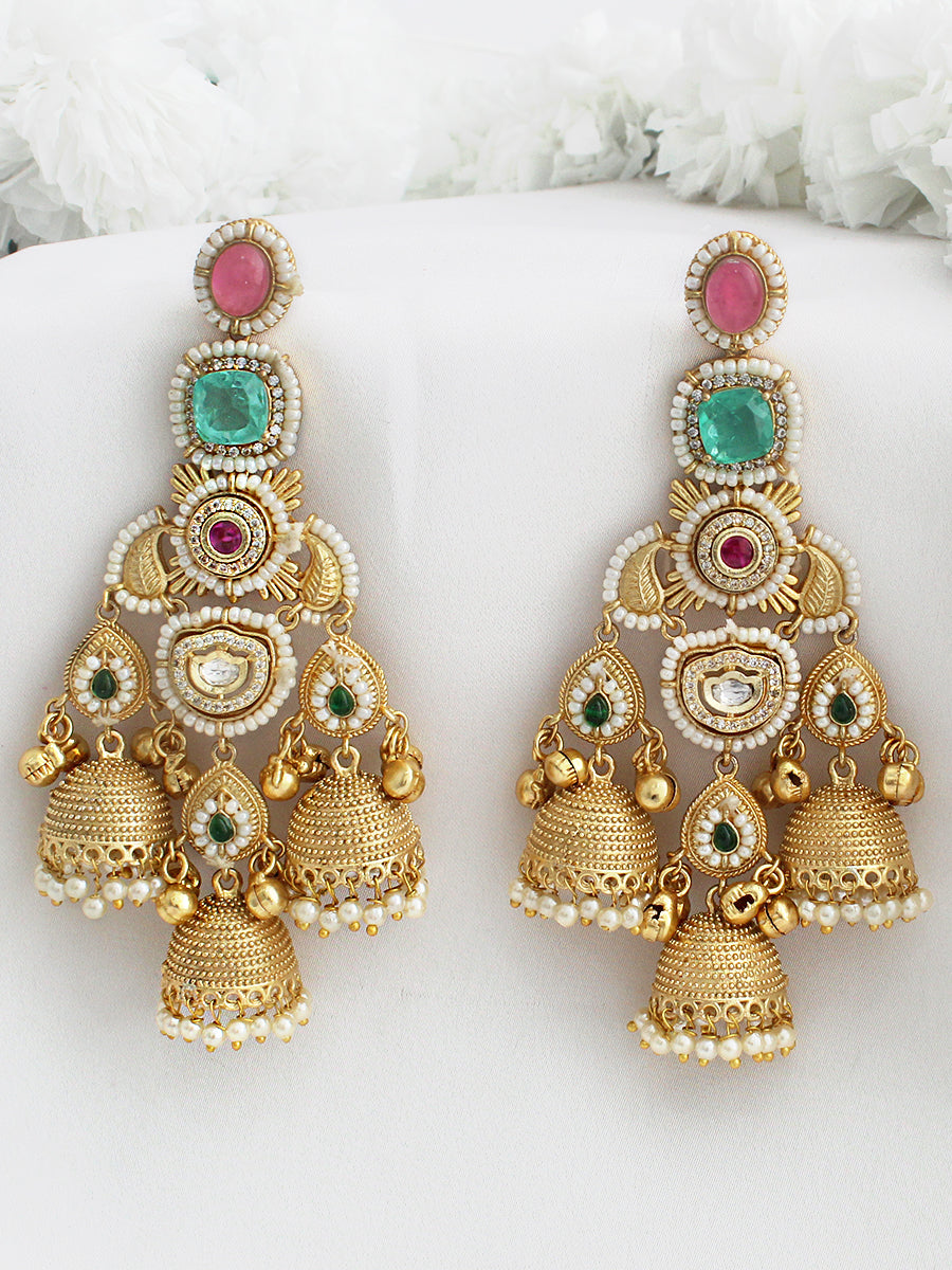 Vihani Jhumki Earrings-Multicolor