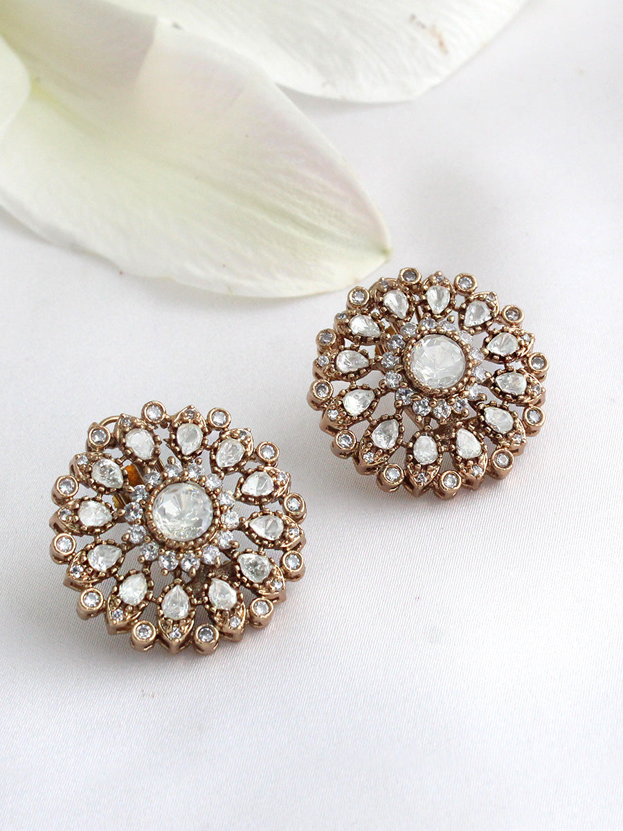 Aranya Stud Earrings-White