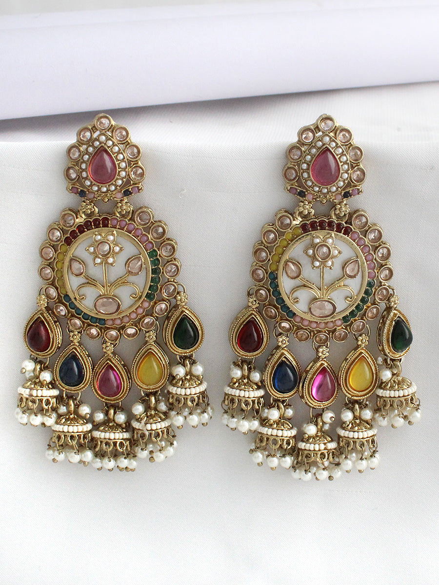 Shriya Dangle Earrings-Multicolor