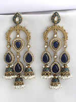 Vihana Long Earrings-Blue