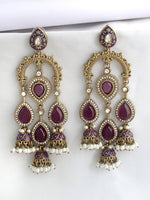 Vihana Long Earrings-Purple