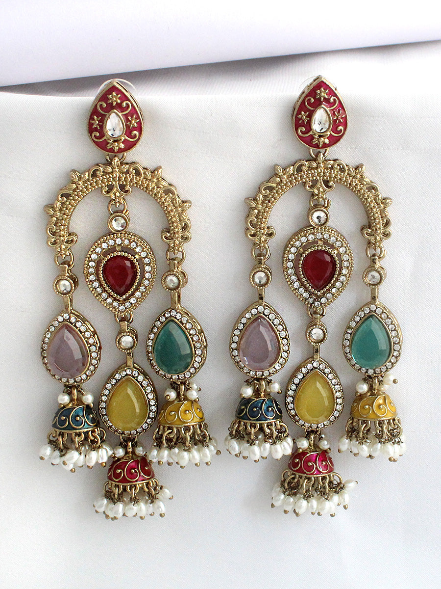 Vihana Long Earrings-Multicolor