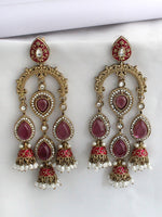Vihana Long Earrings-Hot Pink