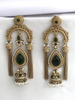 Mirika Long Earrings-Green