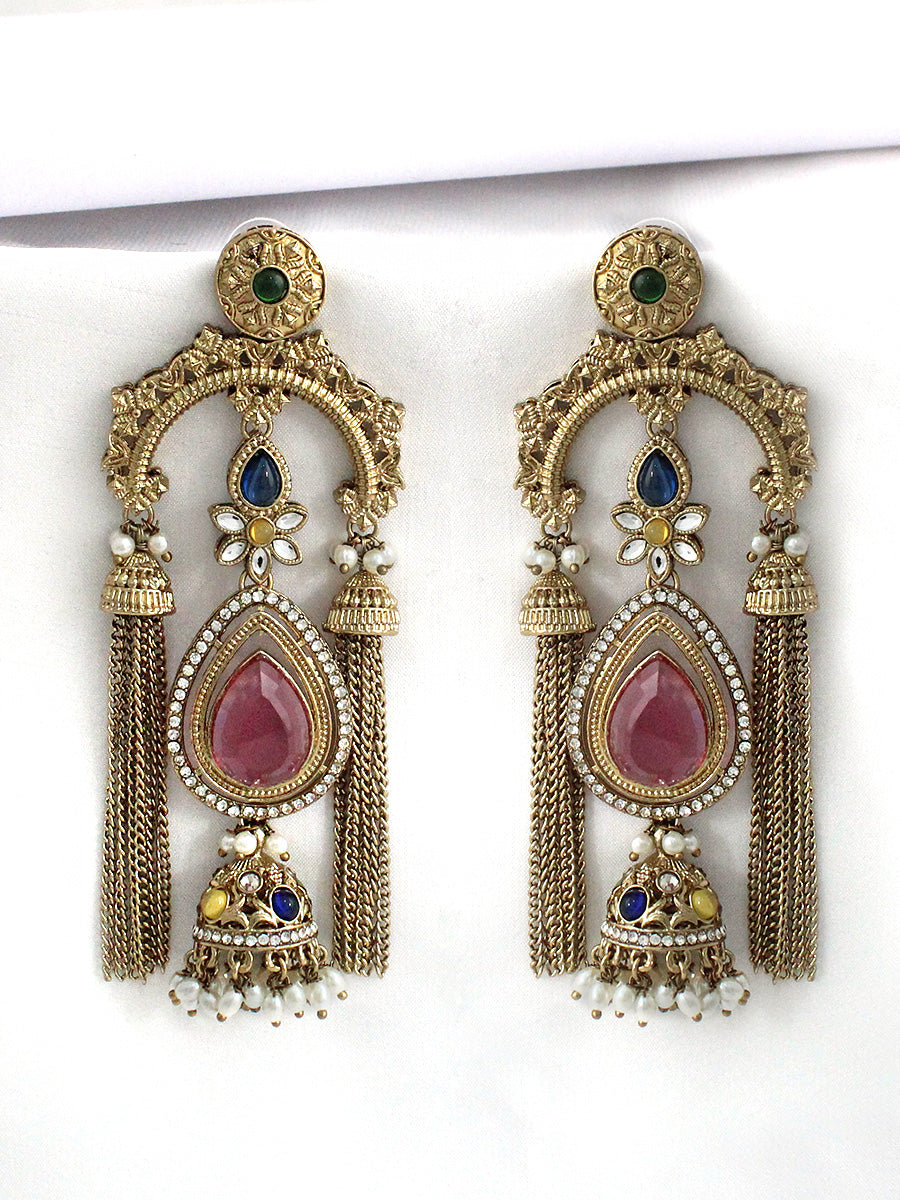 Mirika Long Earrings-Multicolor