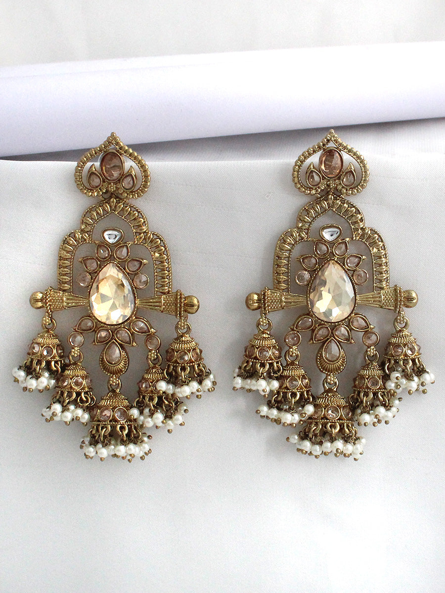 Kaisha Long Earrings-Gold