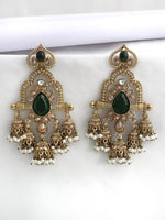 Kaisha Long Earrings-Green