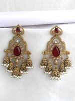 Kaisha Long Earrings-Maroon