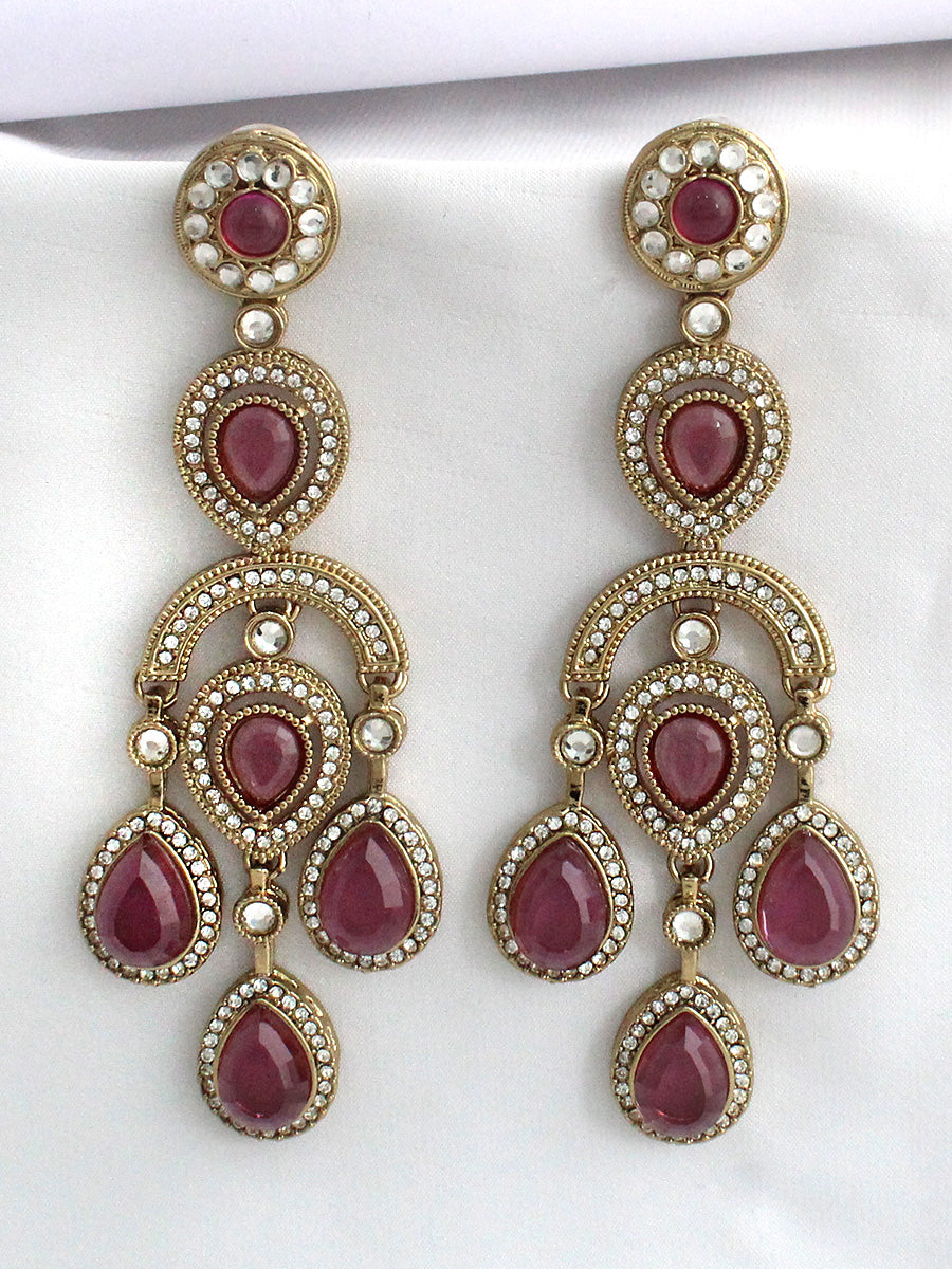 Ahira Long Earrings-Hot Pink