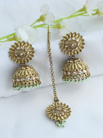 Sameera Earrings & Tikka-Mint Green